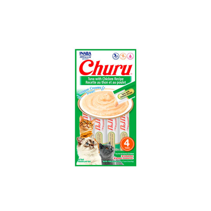 CHURU Gato Sabor Atún y Pollo — 4 tubos